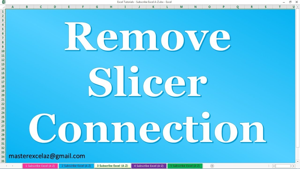 remove slicer excel